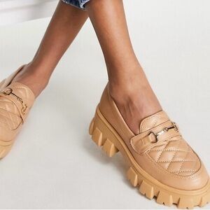 Glamorous Quilted Chunky Loafer in Camel